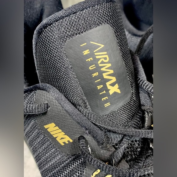 Nike Air Max Infuriate 2 Mens Basketball Shoes Low Sz 10.5 908975-090 Black Gold - Picture 5 of 10